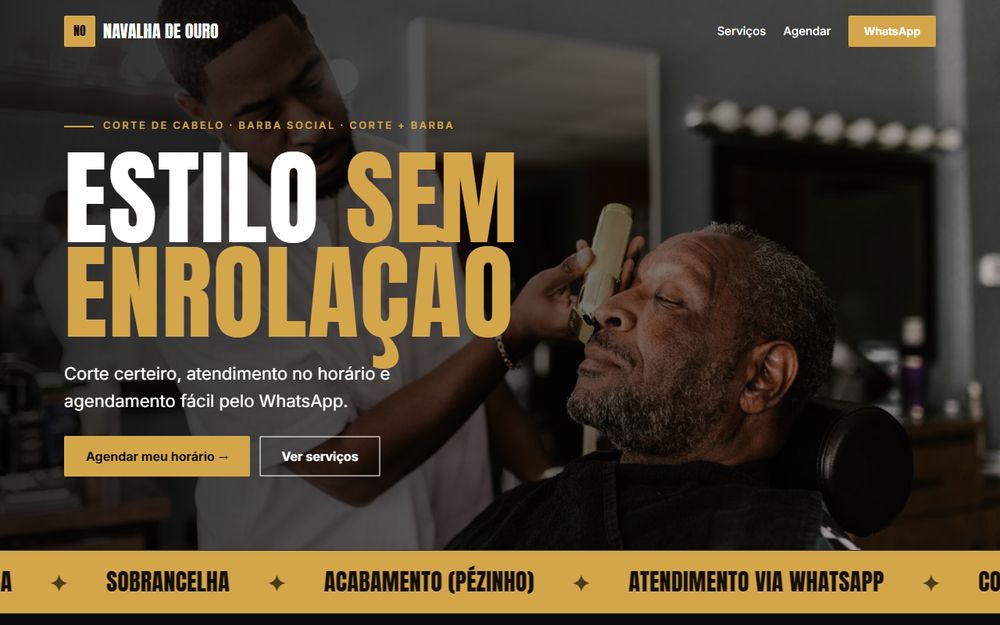 Exemplo de site: Navalha de Ouro