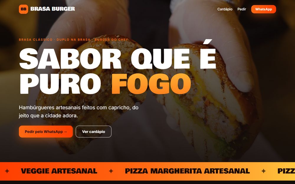 Exemplo de site: Brasa Burger